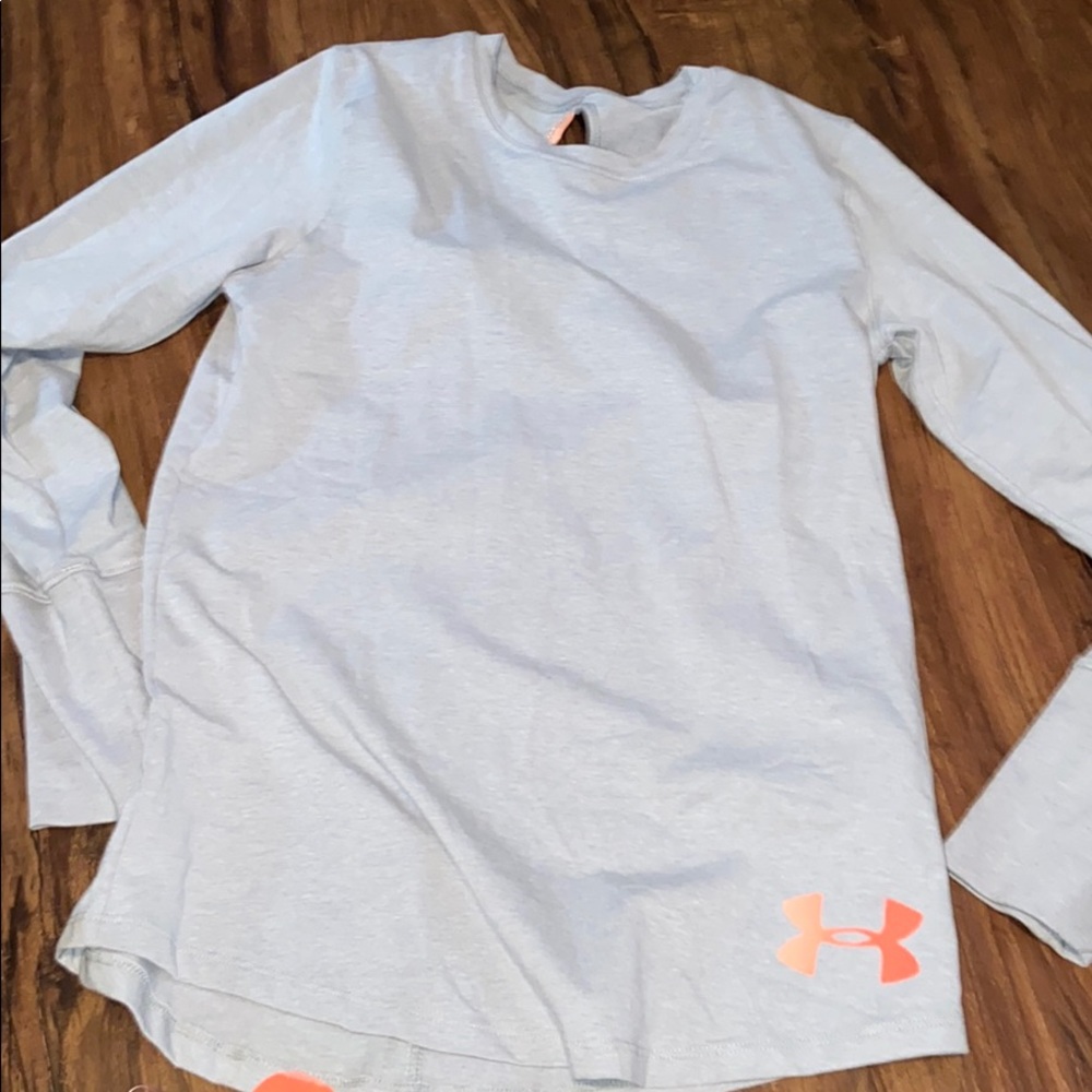 long sleeve open back under armour shirt